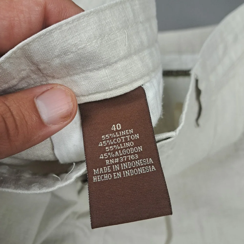 Cubavera Linen Shorts Mens 40 Khaki Cargo 10